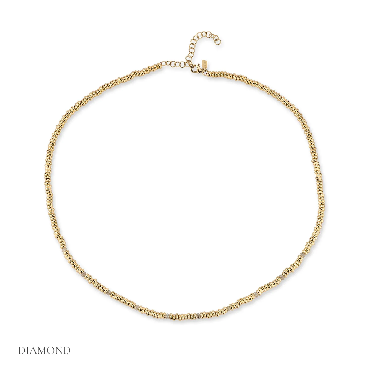 Birthstone Bead Necklace In Diamond