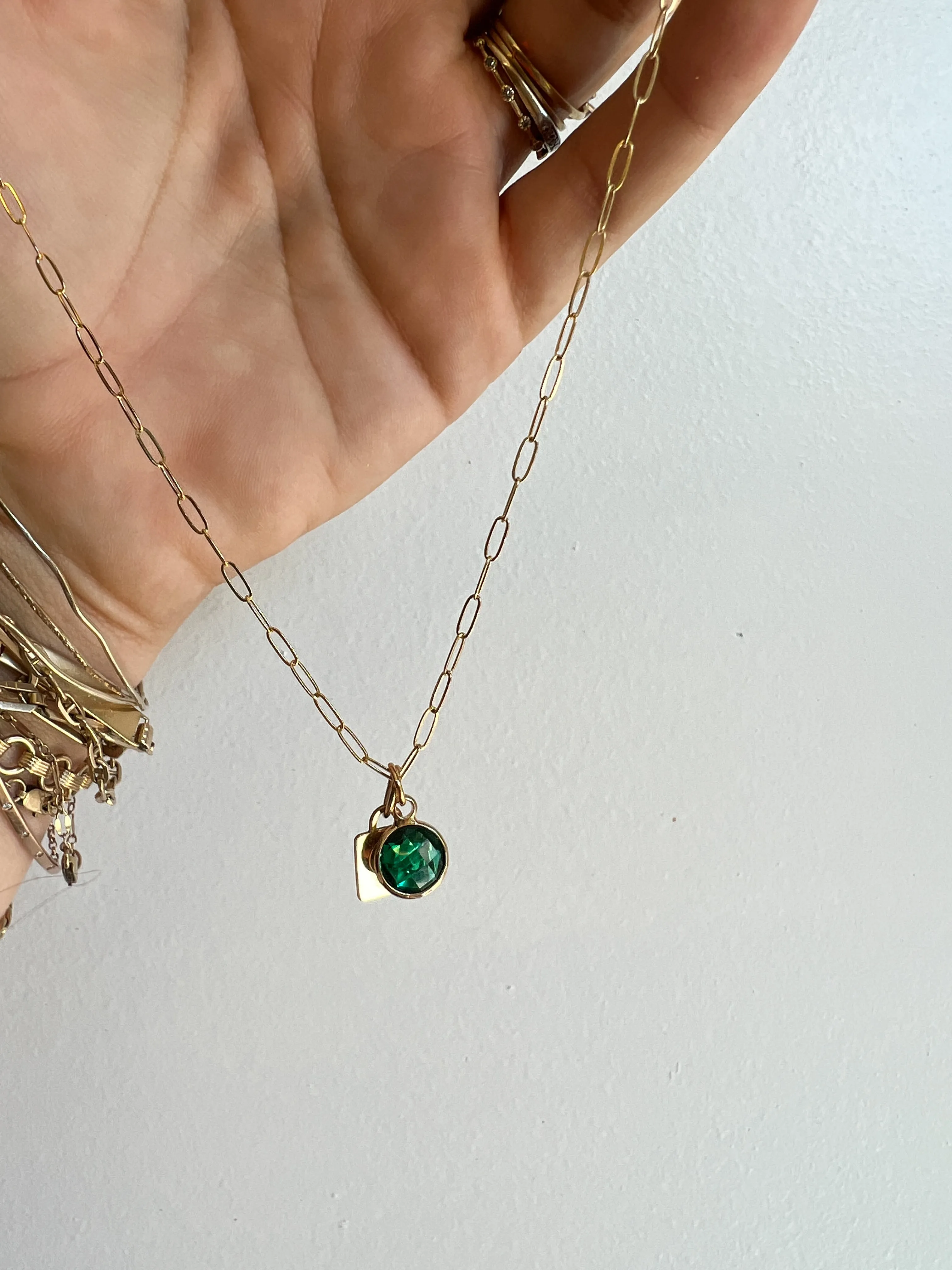 BIRTHSTONE CHARM NECKLACE