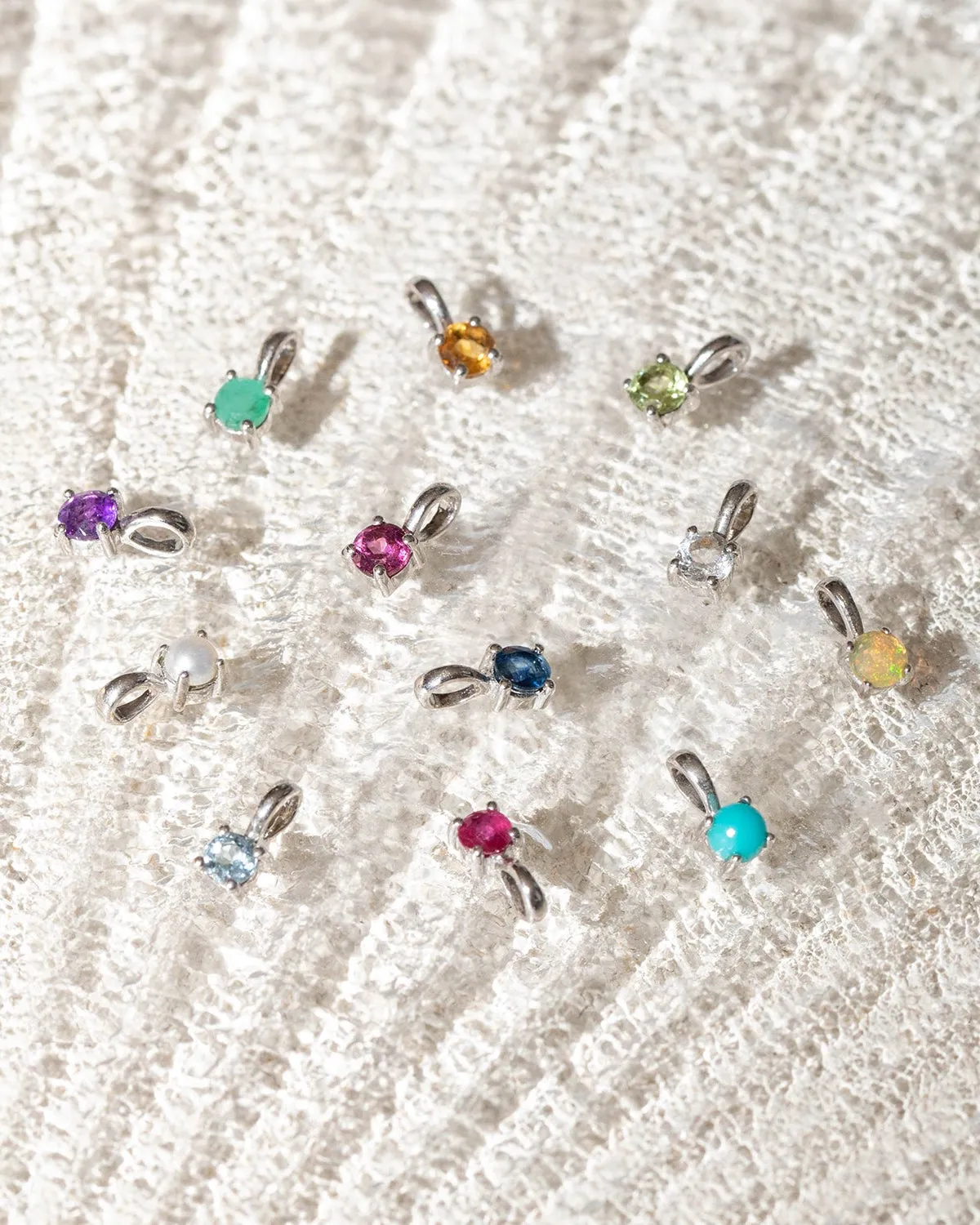 Birthstone Charm | Silver & Sapphire