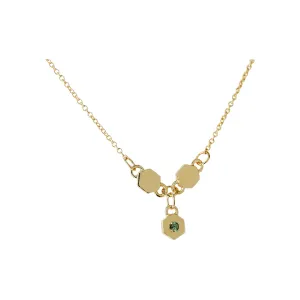 Birthstone Hexagon Necklace - June - Alexandrite