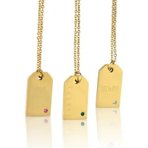 Birthstone Initial Necklace