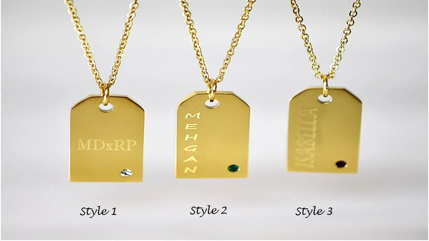 Birthstone Initial Necklace