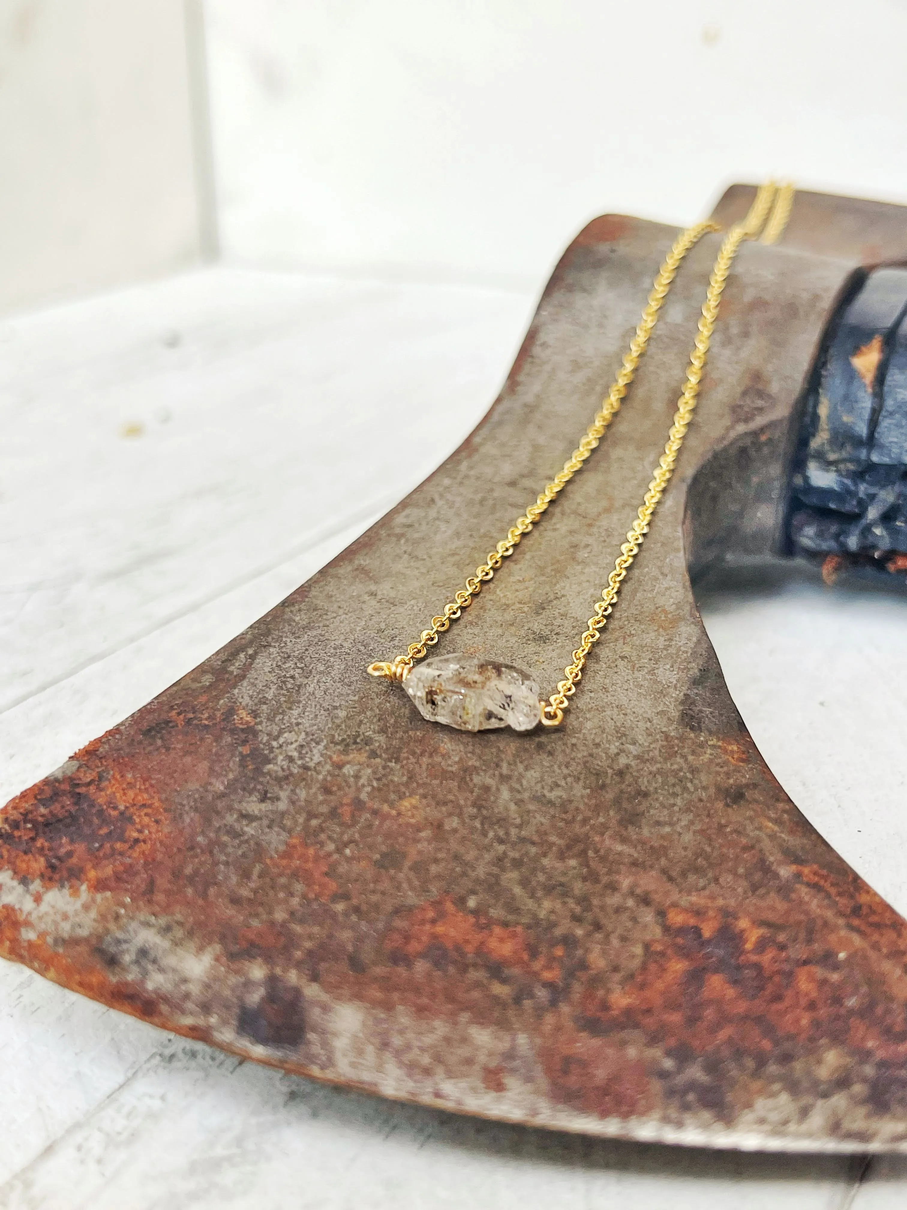 Birthstone Necklace - April - Herkimer Diamond