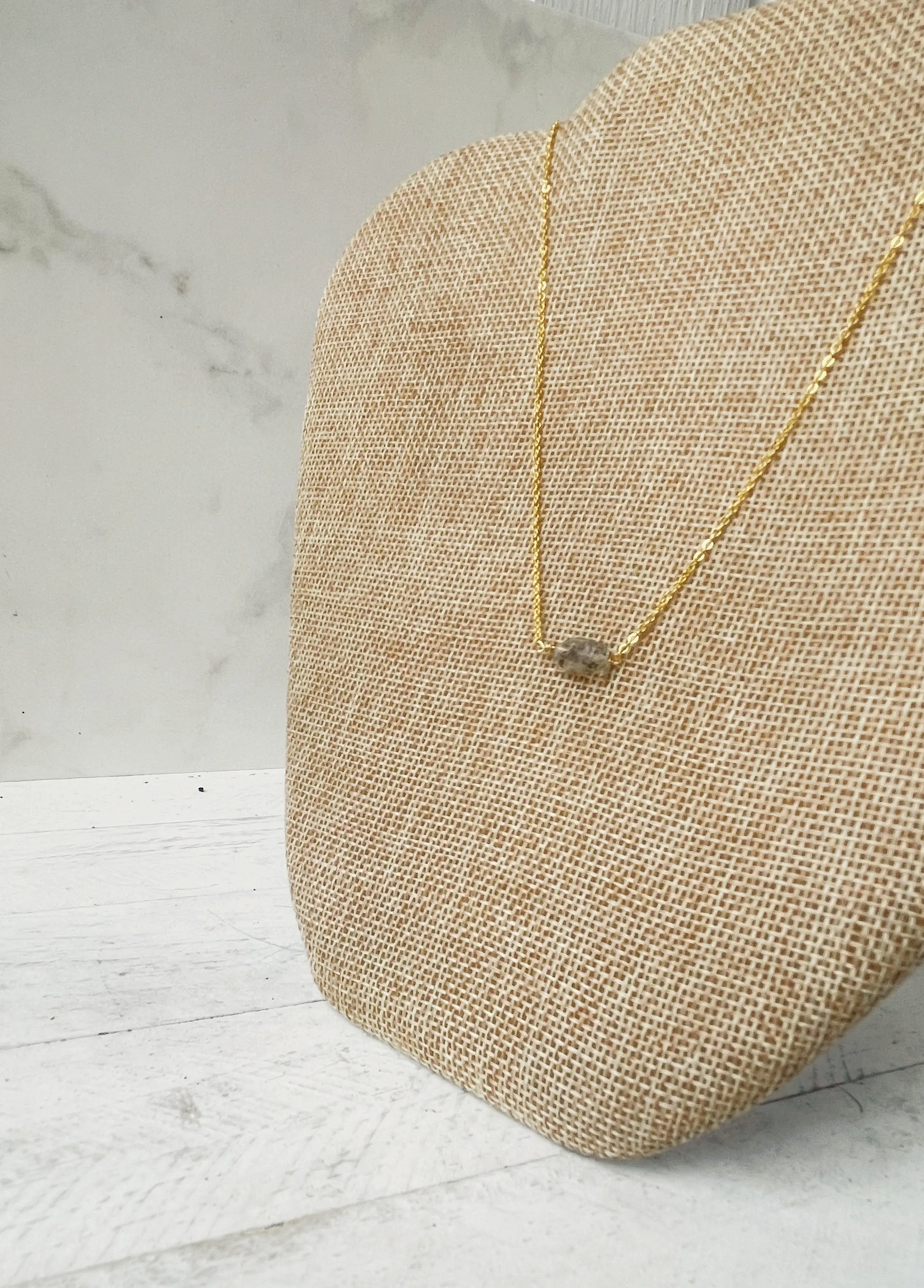 Birthstone Necklace - April - Herkimer Diamond