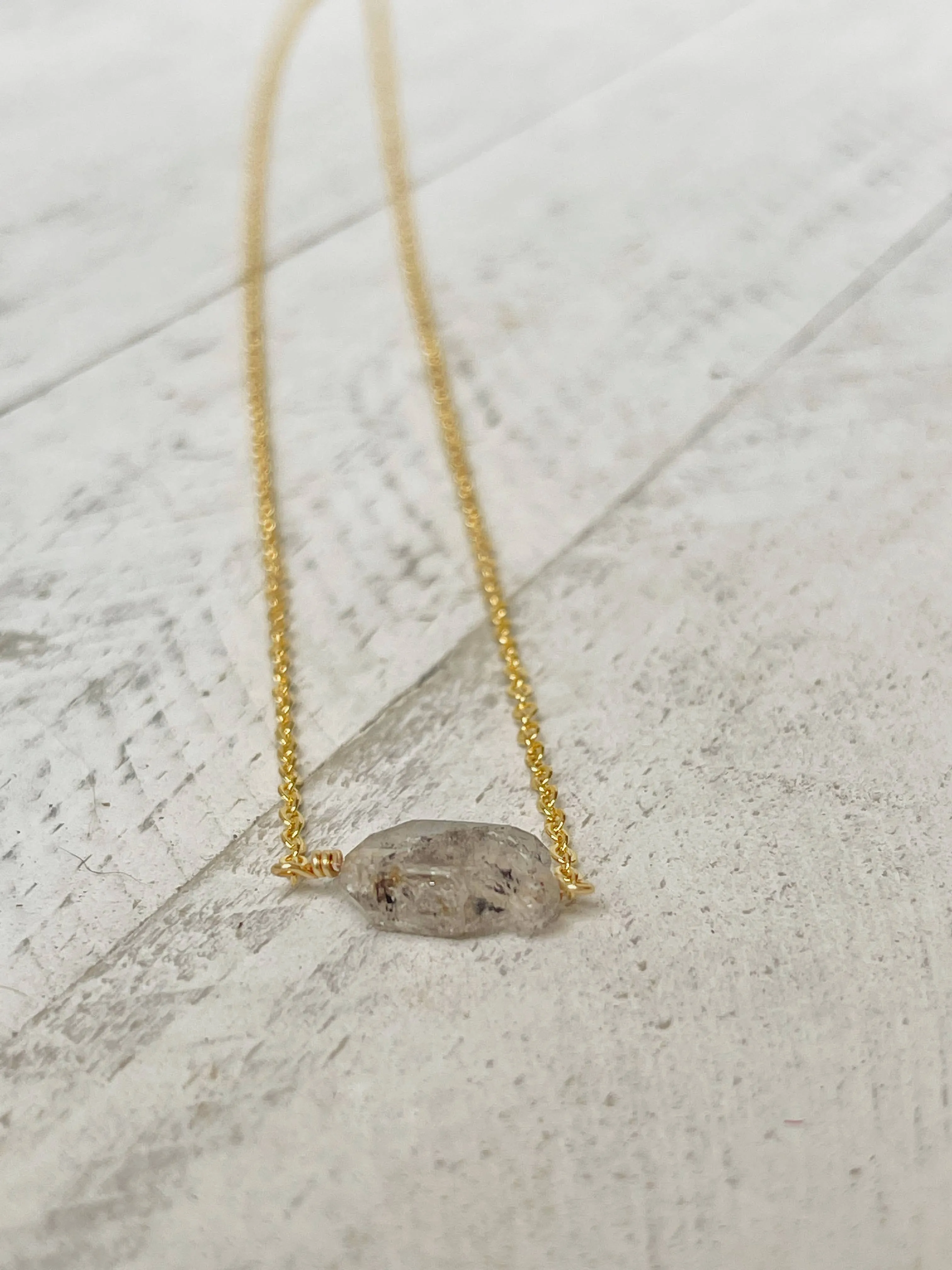 Birthstone Necklace - April - Herkimer Diamond