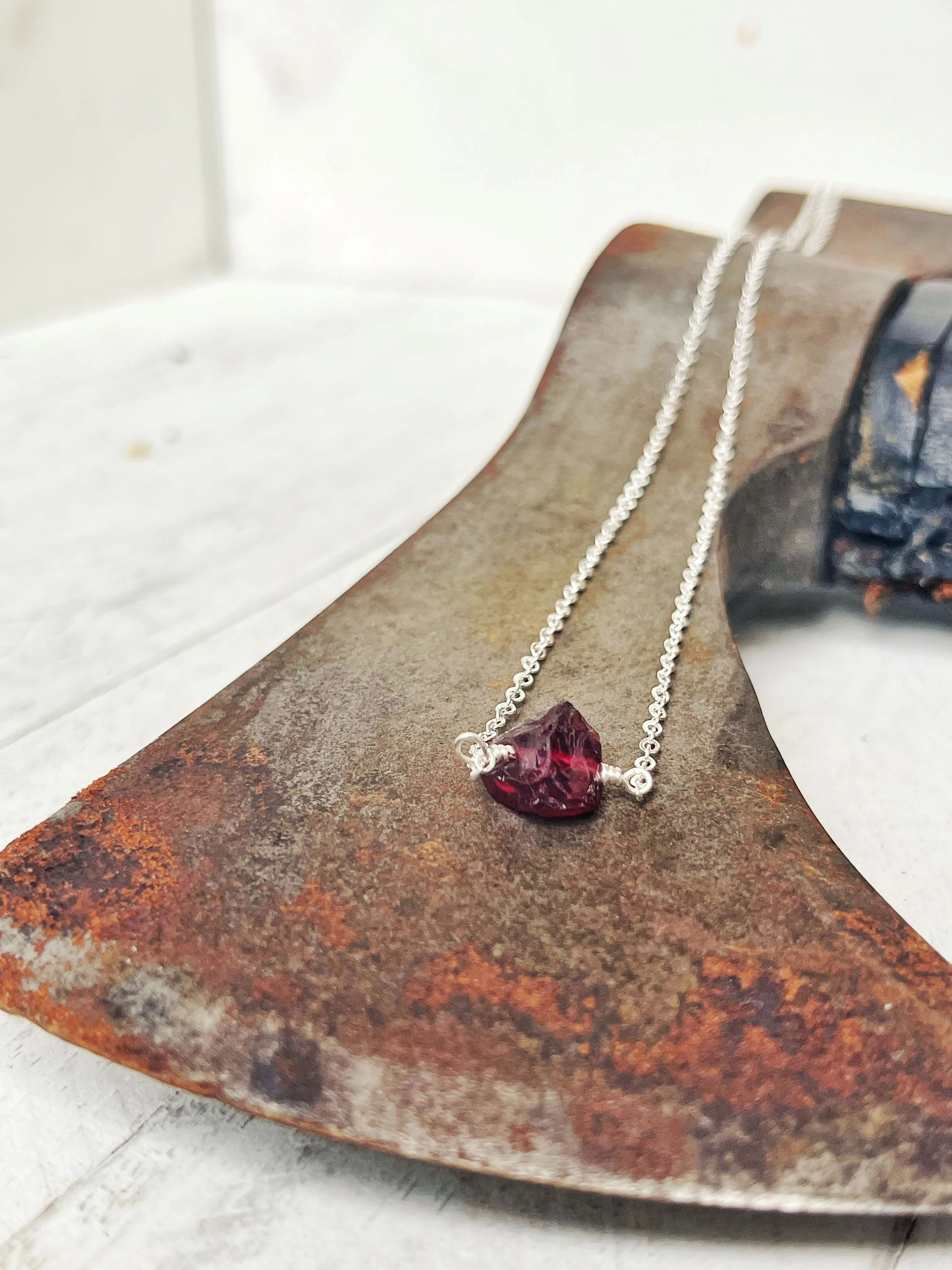 Birthstone Necklace - January - Garnet