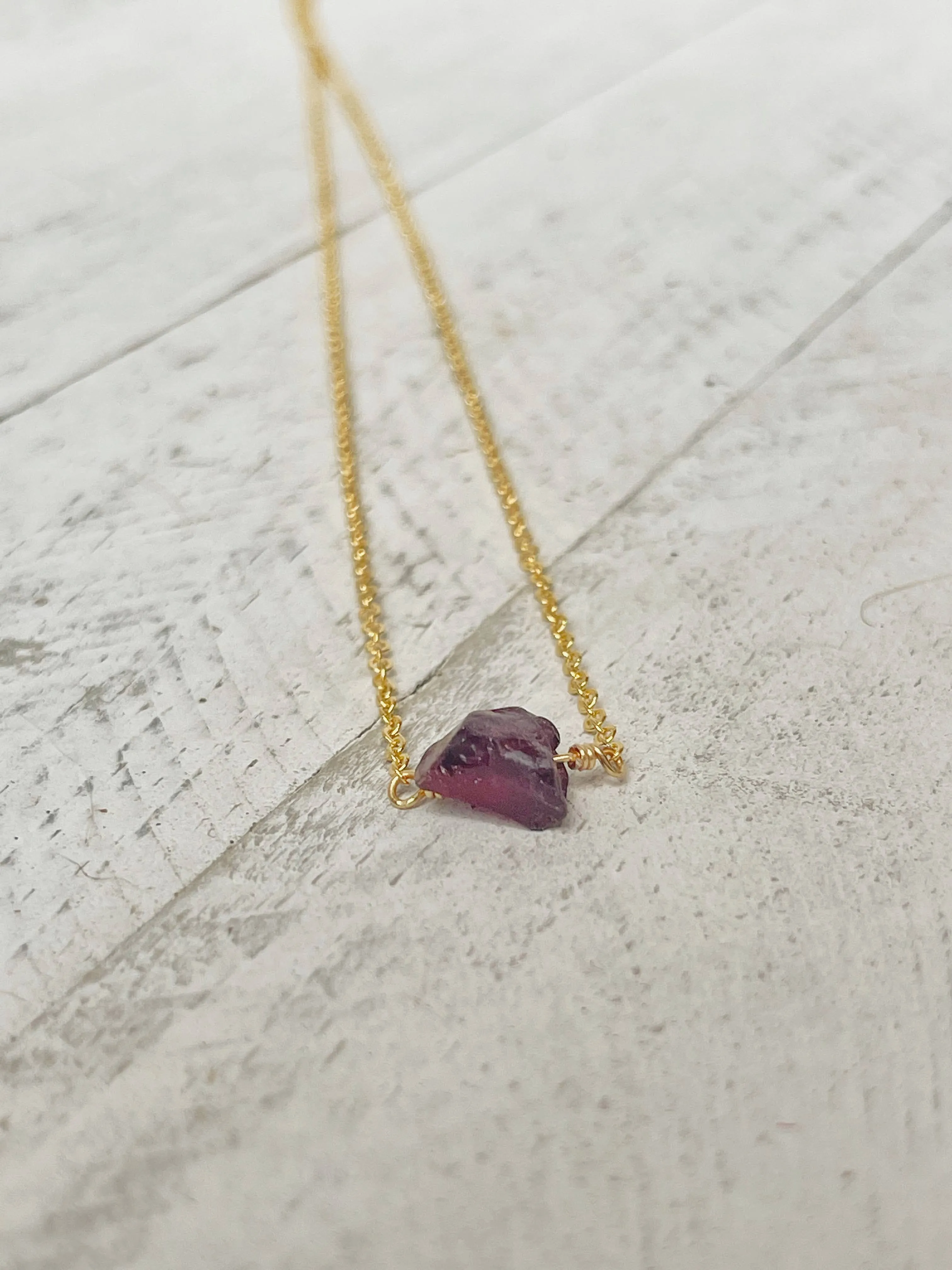 Birthstone Necklace - January - Garnet