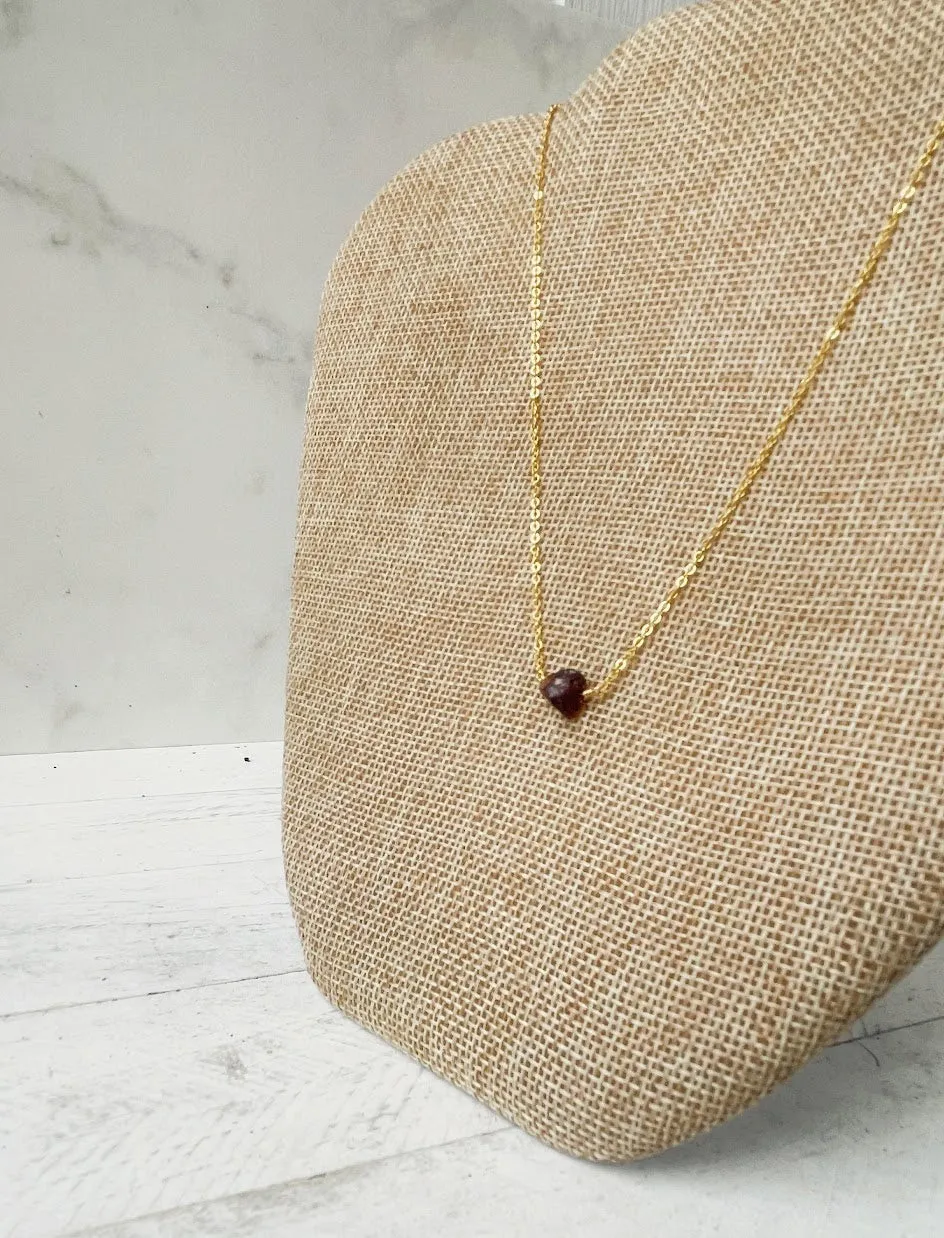 Birthstone Necklace - January - Garnet