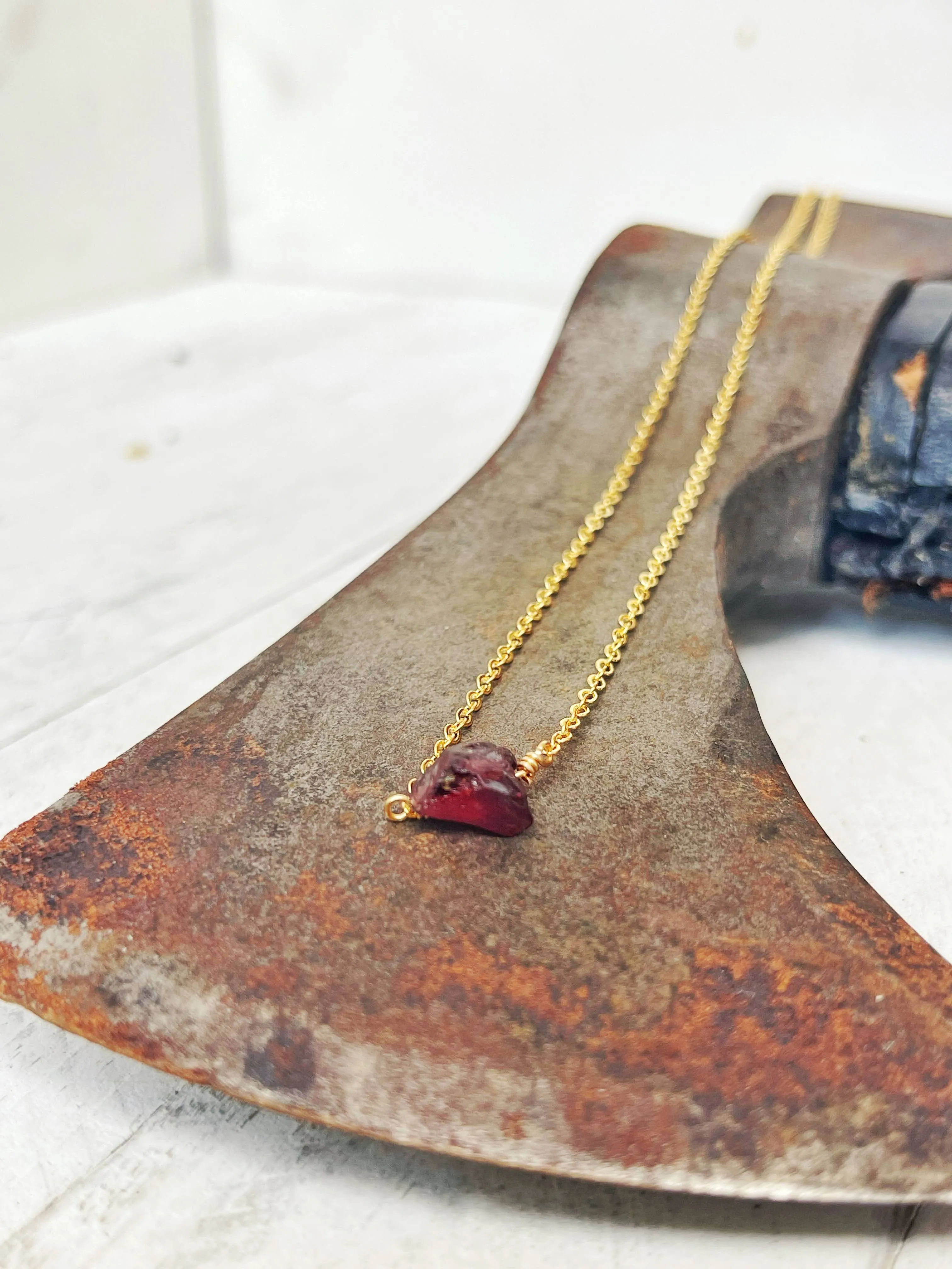 Birthstone Necklace - January - Garnet