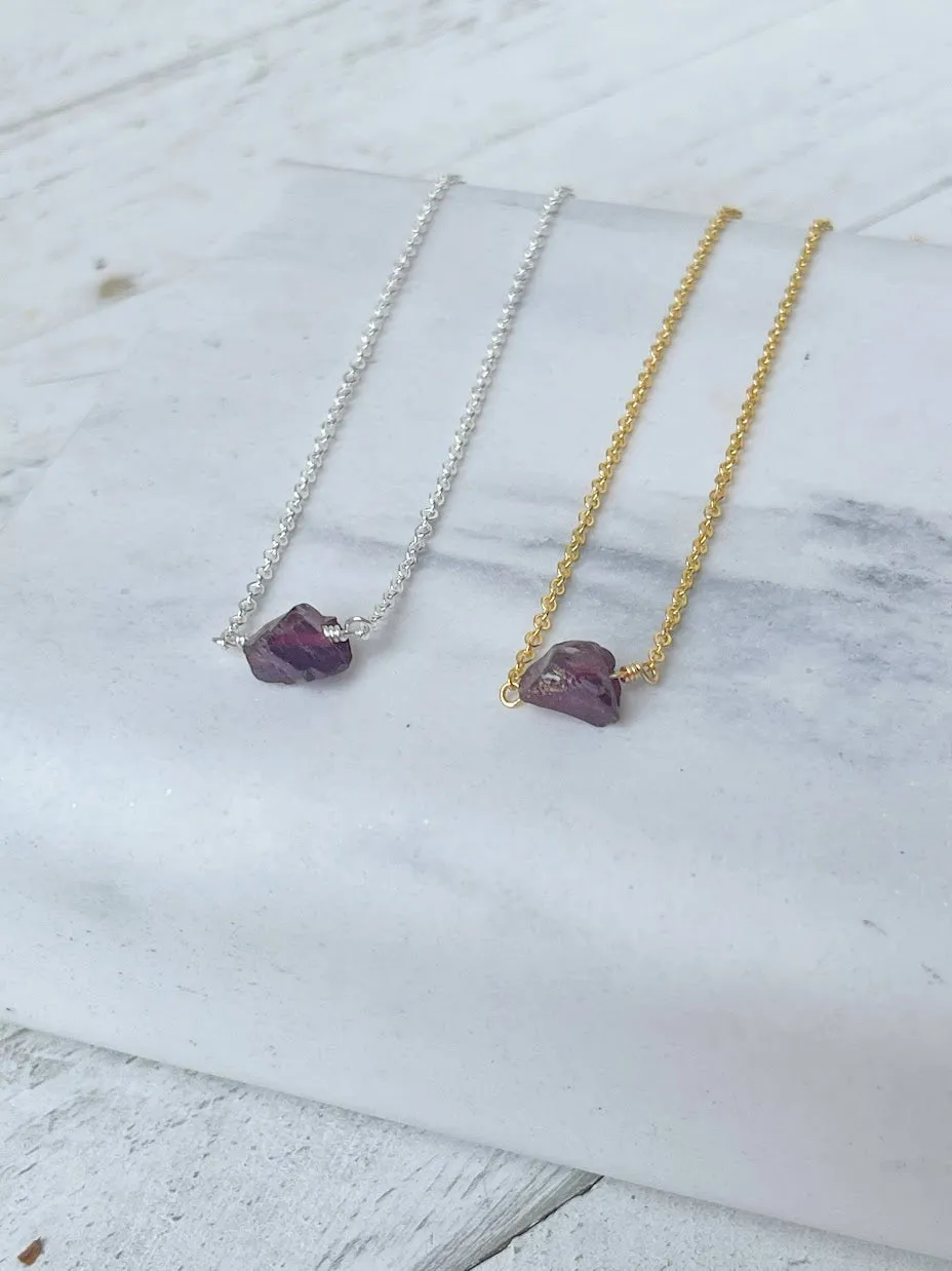 Birthstone Necklace - January - Garnet