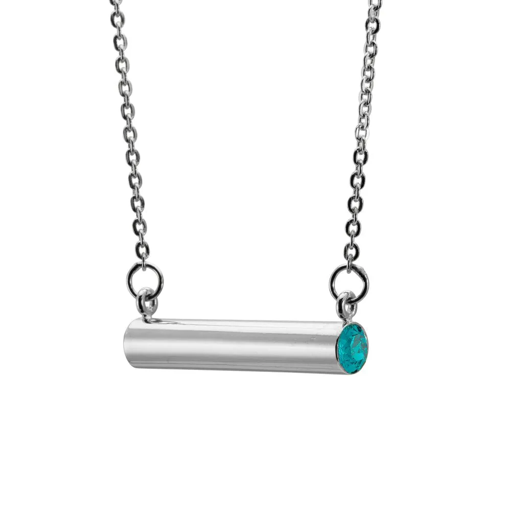 Birthstone Necklace Silver