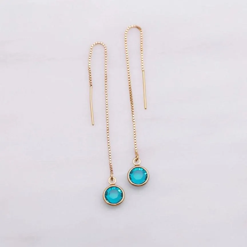 Birthstone Threader Earrings