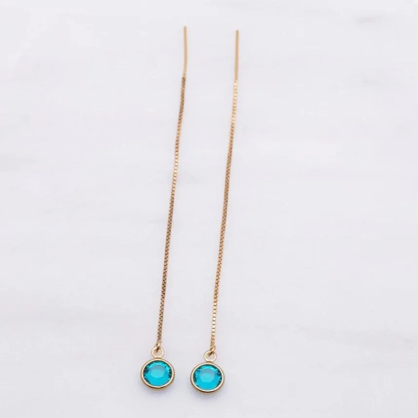 Birthstone Threader Earrings