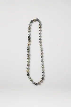 Black Baroque Pearl Strand on Pink String