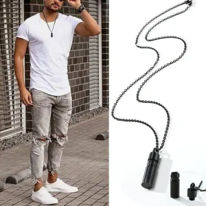 Black Cylinder Ashes Pendant