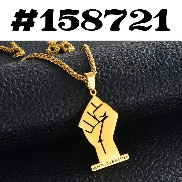 Black Lives Matter African Pendant Necklaces