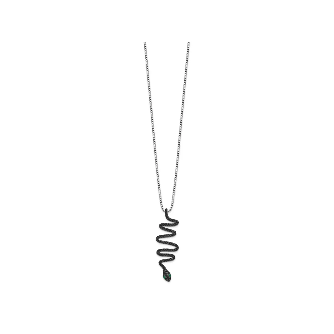 Black Spinel Snake Necklace