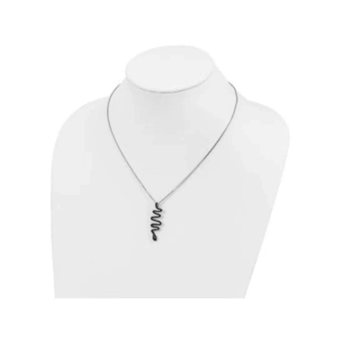 Black Spinel Snake Necklace