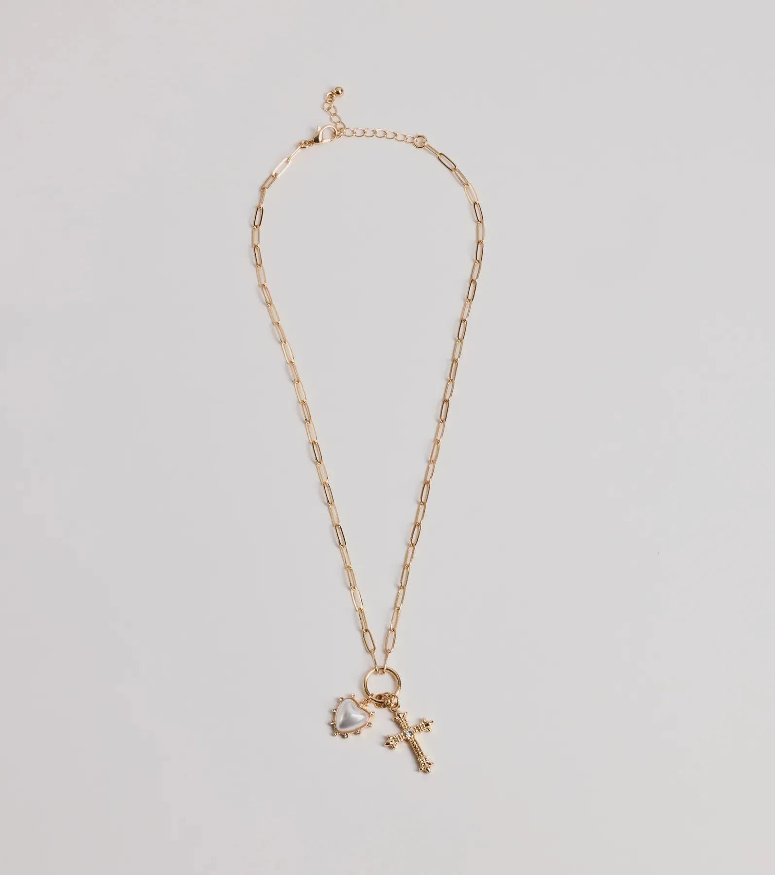 Blessed Romance Heart Cross Pendant Necklace