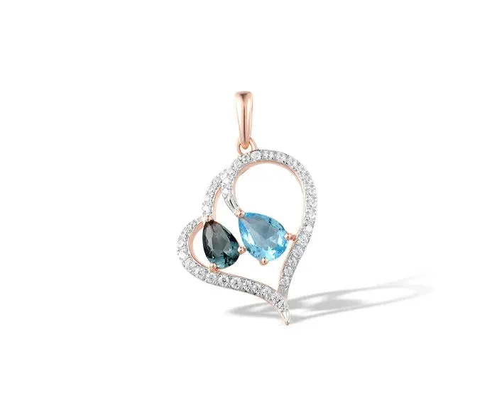 Blue Stone Heart Pendant