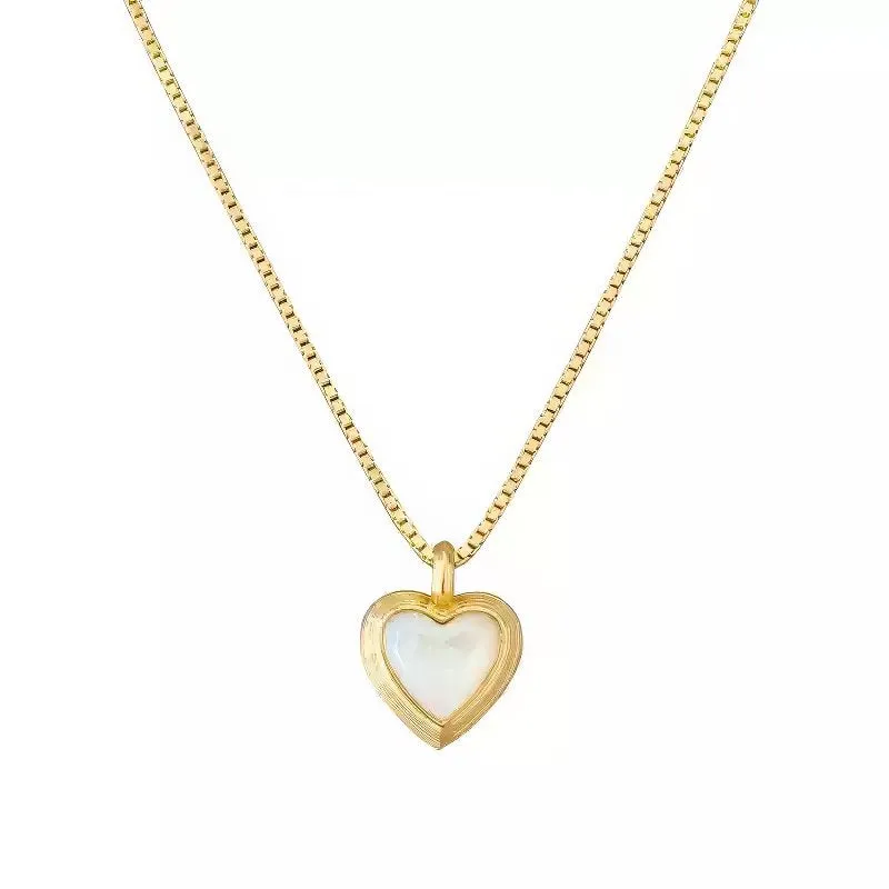 Bohemian Pearl Layered Necklace with Mother-of-Pearl Heart Charm
