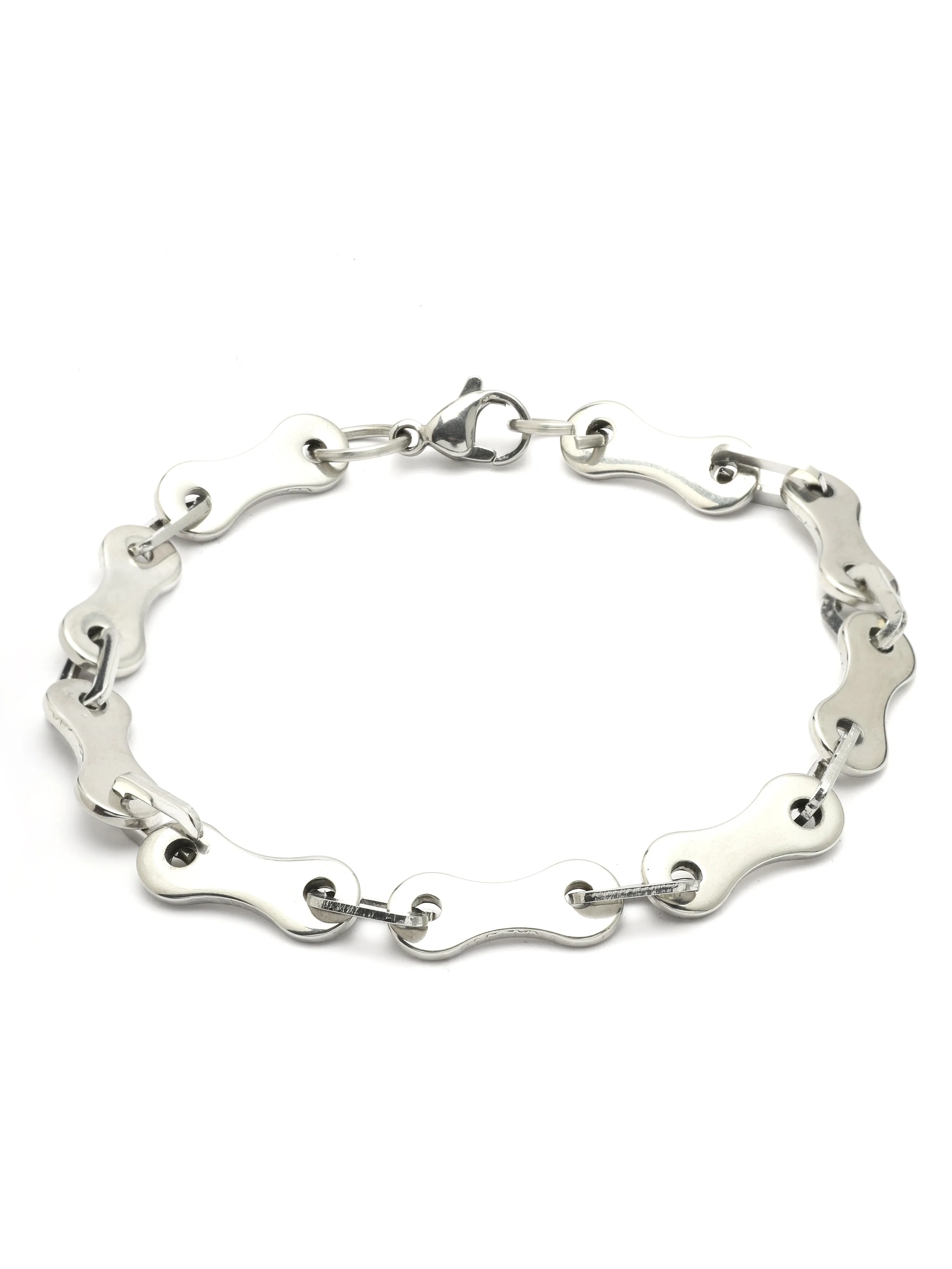 Bohey by KARATCART Men Silver and Black Link Bracelet