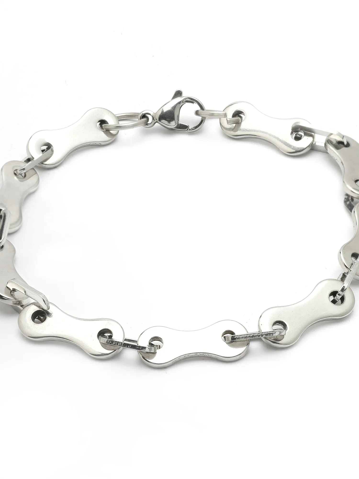 Bohey by KARATCART Men Silver and Black Link Bracelet