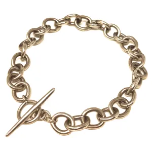 Bold Chunky Bronze Toggle Chain Necklace