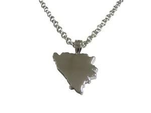 Bosnia Map Shape Pendant Necklace