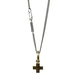 Bronze Plus Sign Square Cross Necklace