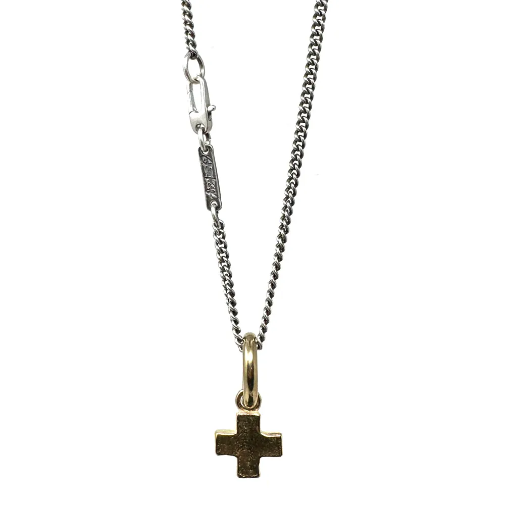 Bronze Plus Sign Square Cross Necklace