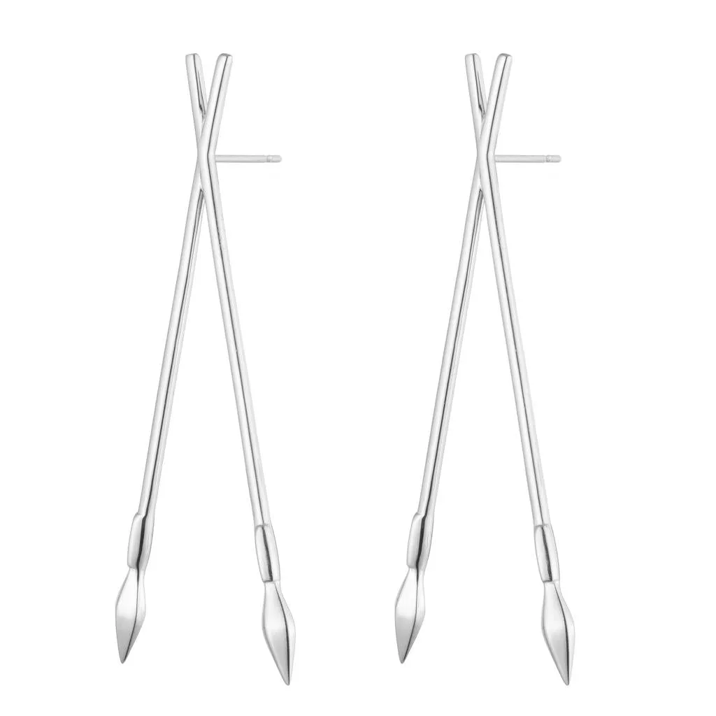 Bulawayo Sterling Silver Spear Earrings