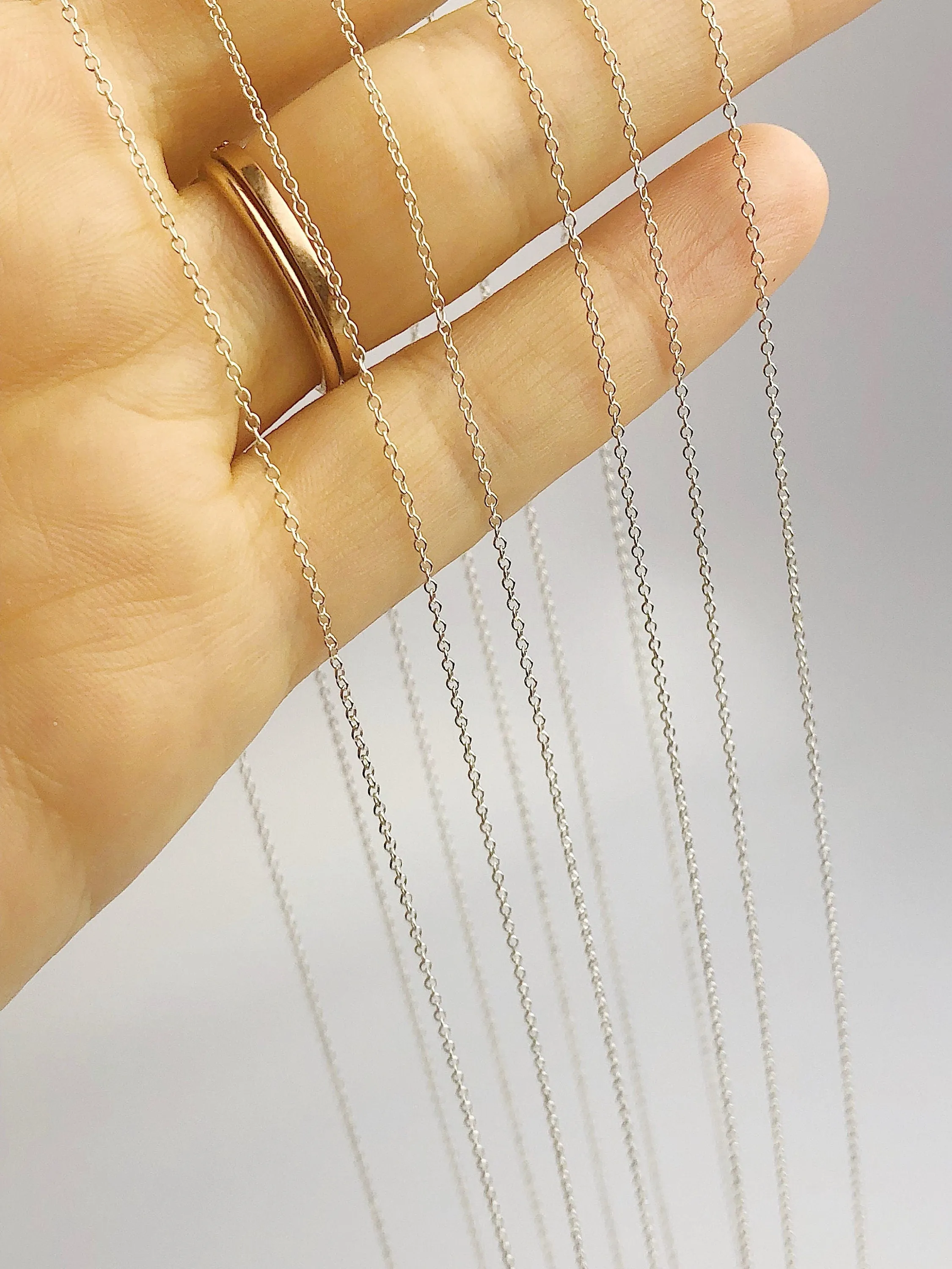 Bulk Quantity - 20" 925 Sterling Silver Anti Tarnish Alloy - 1mm Round Cable Chain Necklaces