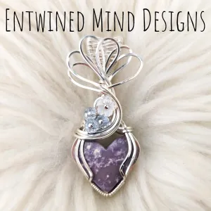 Burrow Creek Agate And Sterling silver Heart Pendant