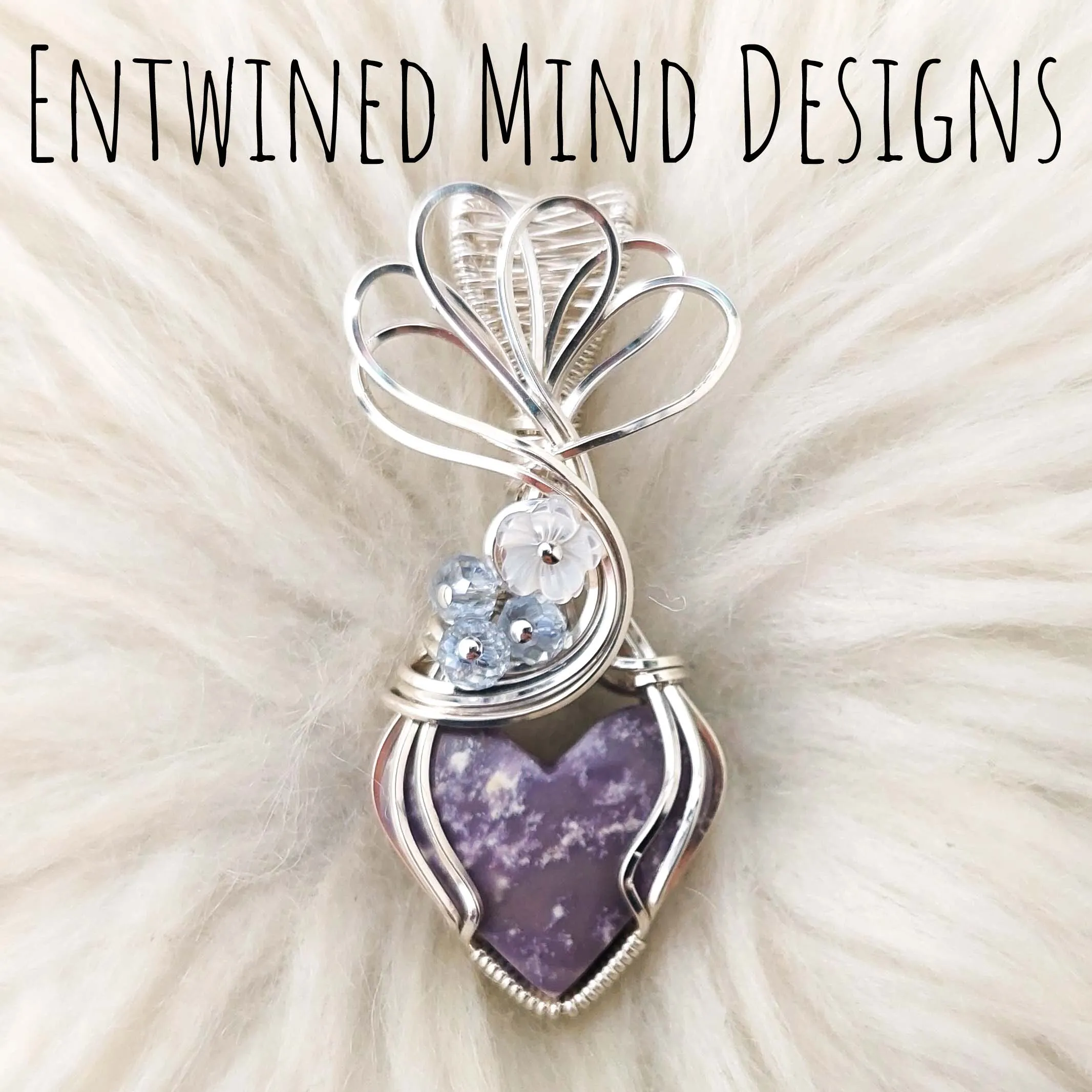 Burrow Creek Agate And Sterling silver Heart Pendant