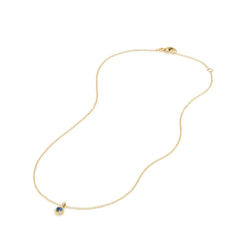 Cable Collectibles® Kids Necklace Birthstone Necklace with Sapphire in 18K Gold, 3mm