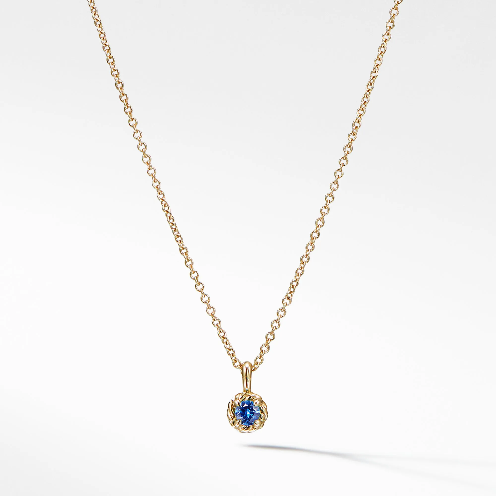 Cable Collectibles® Kids Necklace Birthstone Necklace with Sapphire in 18K Gold, 3mm