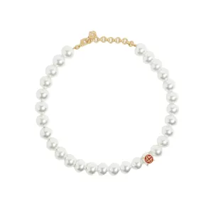 CASABLANCA LOGO PEARL NECKLACE