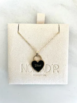 CD Heart Necklace- BLACK