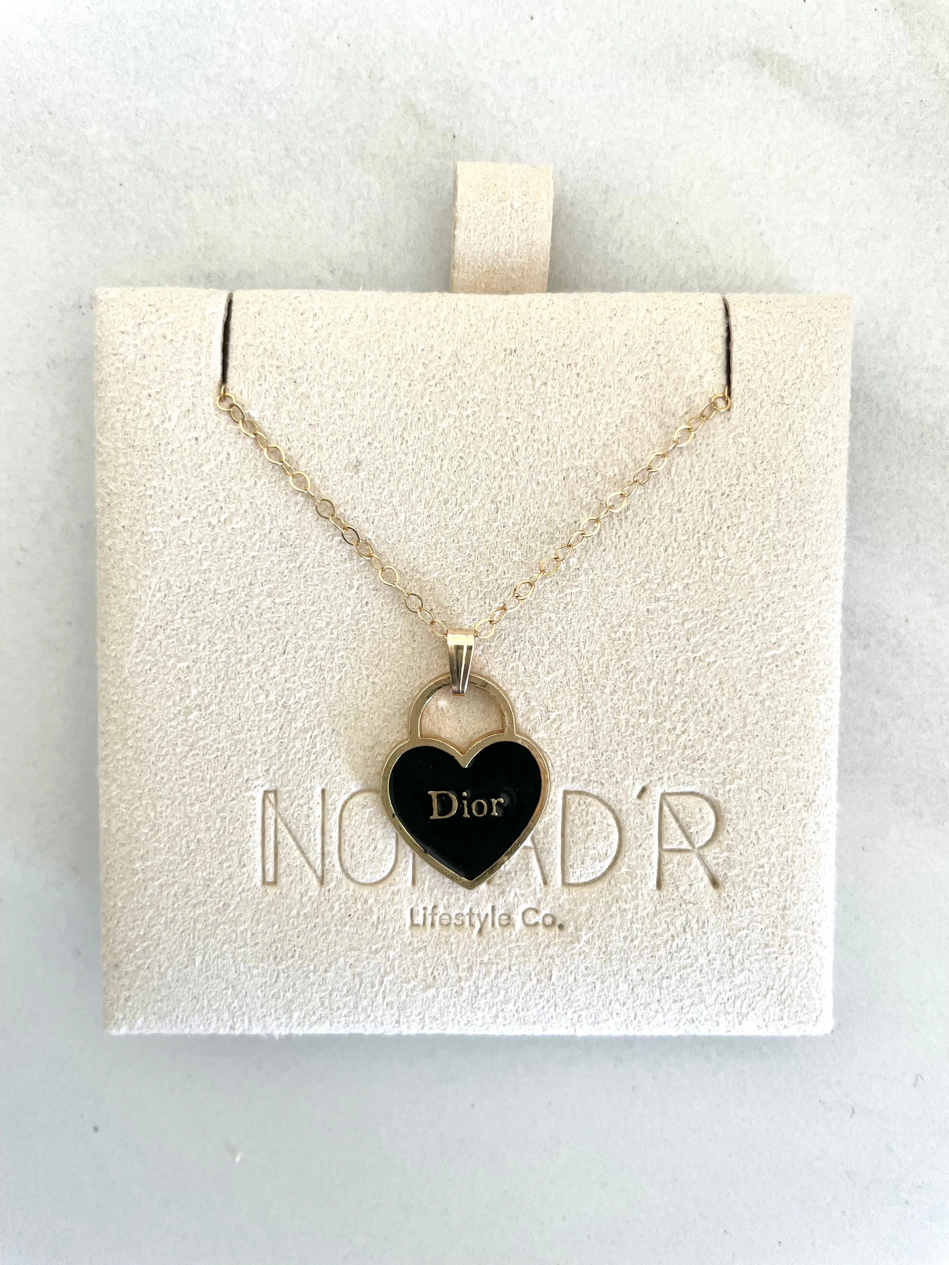 CD Heart Necklace- BLACK