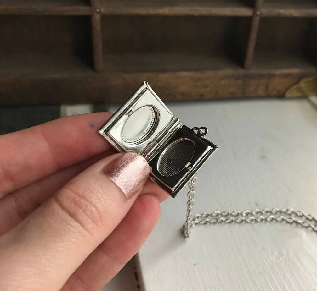 Celtic Knot Birthstone Book Locket Necklace