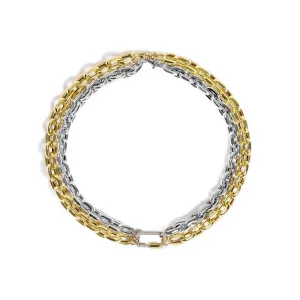 Chain Set with Diamond Pave Oval Lock