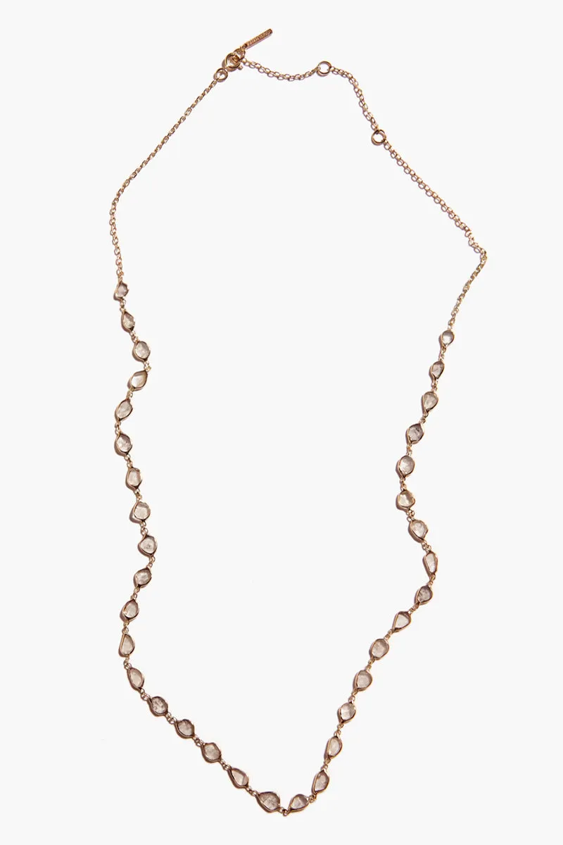 Chan Luu 14k gold diamond slice necklace