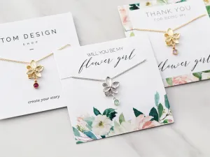 Children's Flower   Birthstone Necklace