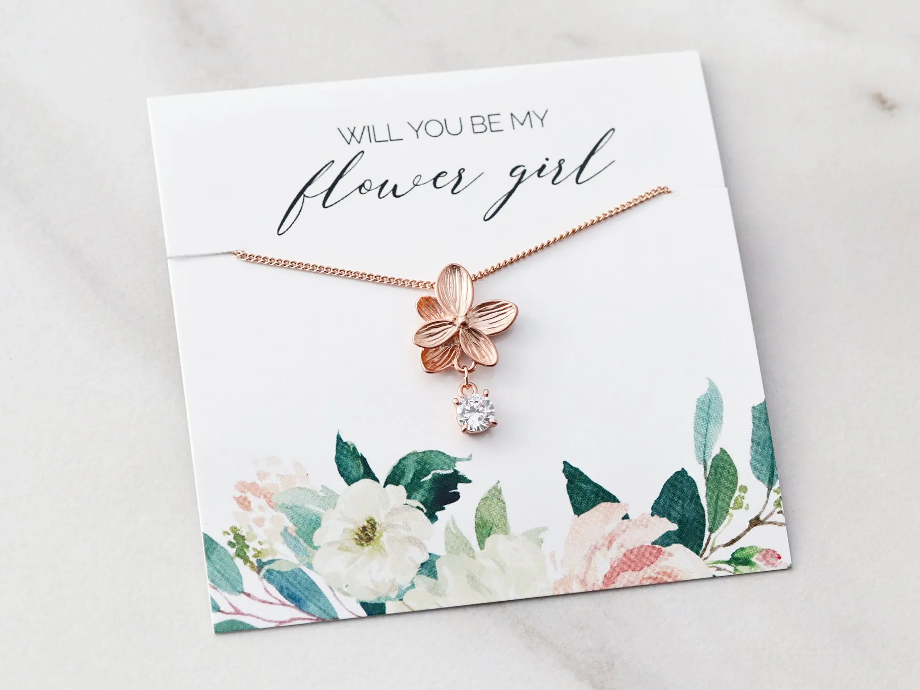 Children's Flower   Birthstone Necklace