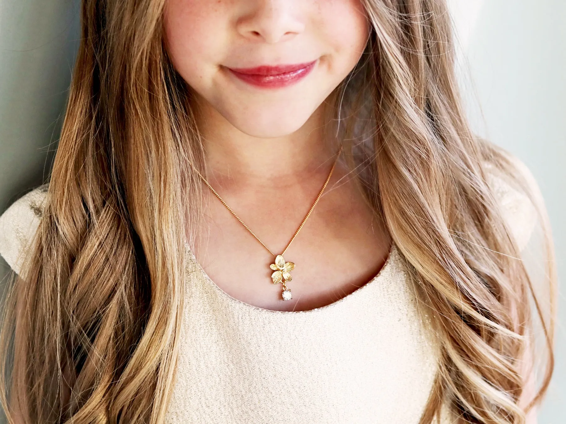 Children's Flower   Birthstone Necklace