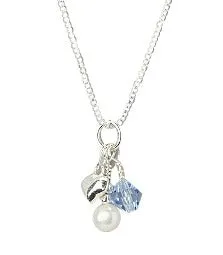 Children's Necklaces:  Sterling Silver December Birthstone Cluster Charm Necklace