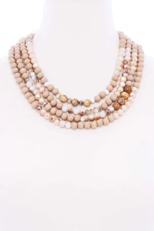 Chunky 4 Layered Bead Multi Necklace