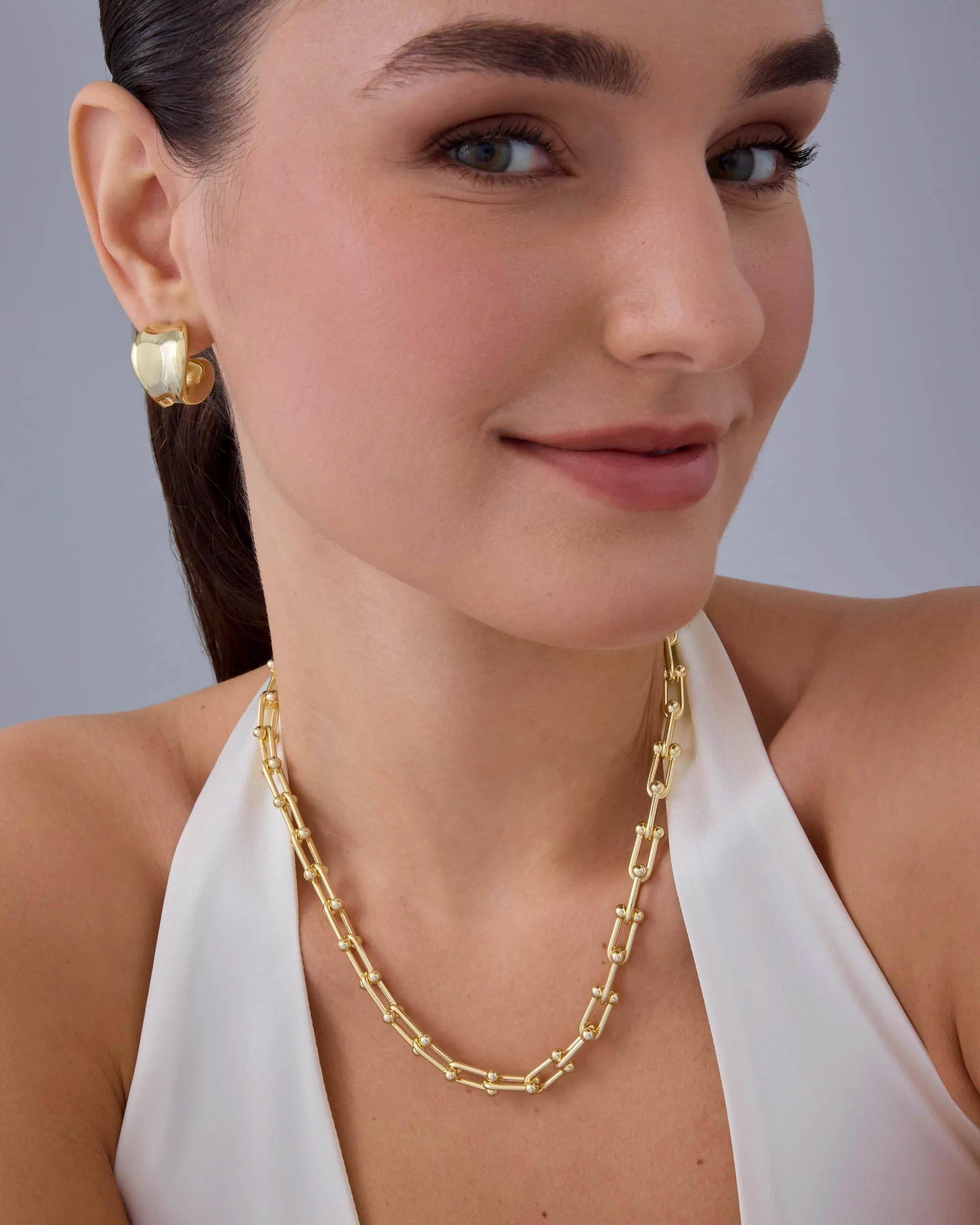 Chunky Barbell Links Chain Necklace