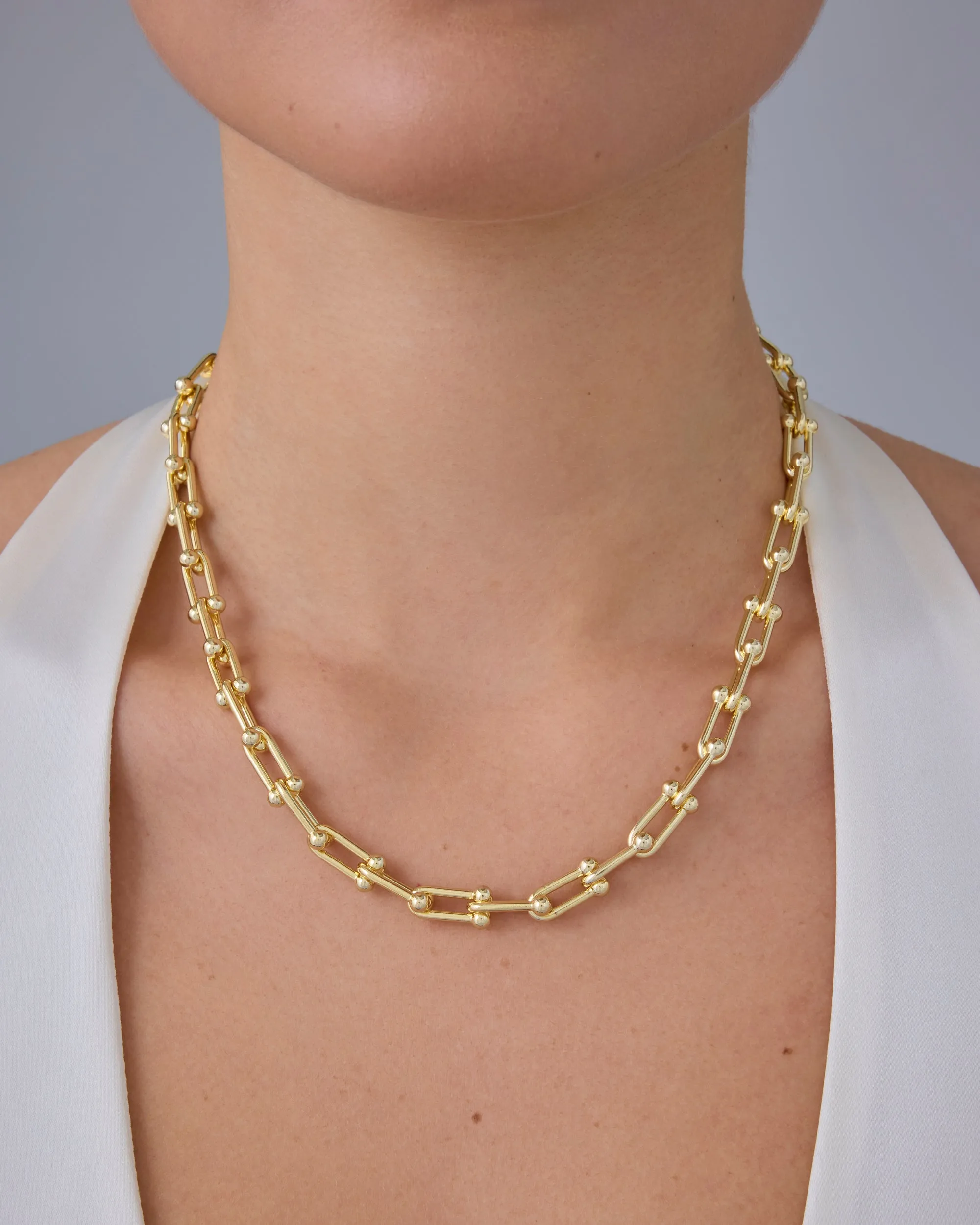 Chunky Barbell Links Chain Necklace